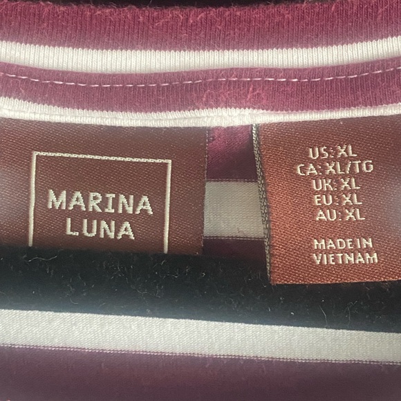 Marina Luna Striped Short Sleeve T-Shirt Dress. Size X-Large - Picture 7 of 7